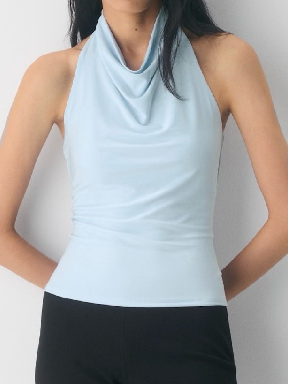Aritzia Pink Cowl Halter Top